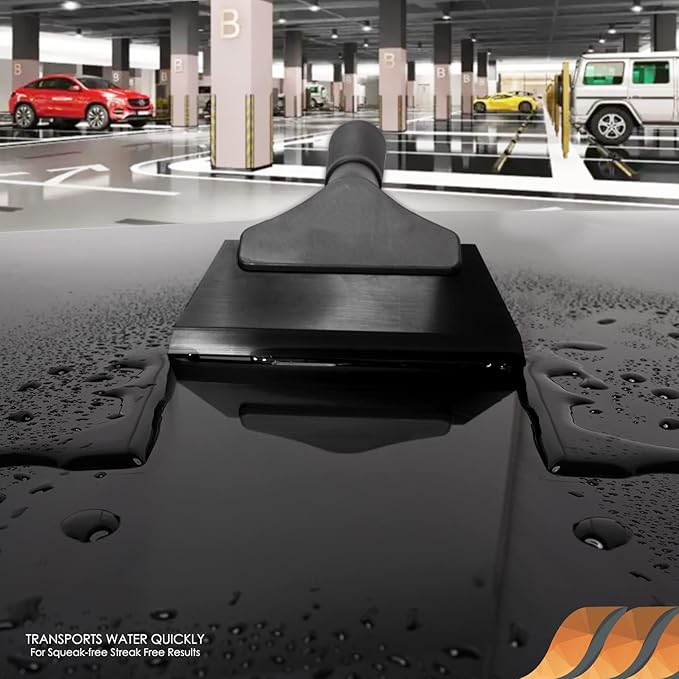 EHDIS Small Squeegee 5 inch Rubber Window Tint Windshield Scraper for Car,Glass, Mirror, Shower, Door,Bathroom Cleaning (Pure Black)