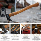 1844 Helko Werk Germany Axe Collection - 3 Traditional Splitting Axes Set - Saxon, Spaltaxt, Mini Spalter