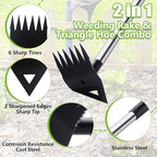 Weed Puller Tool with Long Handle, Hoe Garden Tool Weeding Rake Combo for Uprooting, Garden Hoe, Weed Remover Manual Weeder for Yard Flower Bed