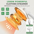 Standing Garment Steamer 1500w Professional Steamer for Clothes with Flat & Hanging Iron Options, Dry & 3-Stage Steam Ironing, 30s Fast Heat-up, Ironing Board, 1.6L/54FL.OZ Water Tank