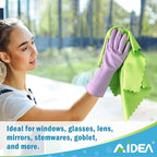 AIDEA Microfiber Glass Cleaning Cloth, 8PK, Premium Microfiber Glass and Window Cleaner, Lint Free Quickly Clean Windows, Glasses, Windshields, Mirrors, Stainless Steel, 12"x12"