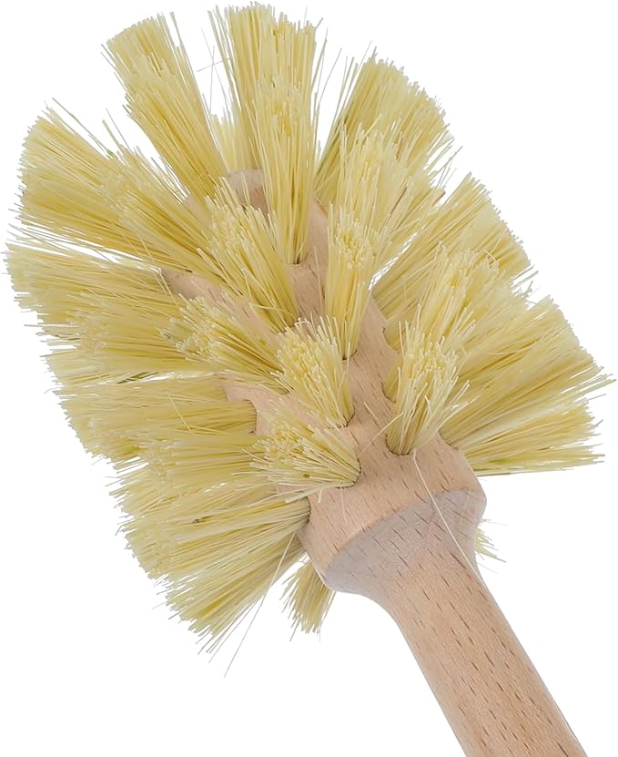 6 Pcs Bottle Brush, Natural Wood Dish Brush Scrub Brush with Long Beechwood Handle Bristles for Cleaning Bottles Mugs Jars Glasses Dishes Vases Pitchers, 13.78 x 2.6 Inches