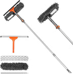 Window Squeegee Cleaner Set 2-in-1 Window Cleaning Tool with Extendable Pole, Window Cleaning kit with Bendable Head for Indoor & Outdoor Glass for Car Indoor Outdoor High Windows（Kit1.0）