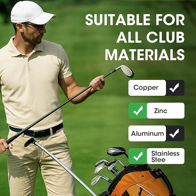 Golf Club Polish & Golf Club Cleaner - Rust and Scratch Remover Golf Club Polishing Kit/Golf Club Cleaning Kit - 9 oz Metal Polish Compound - Golf Accessories