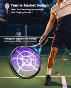 Minimoon Electric Fly Swatter with LED Display, 2000mAh Rechargeable Fly Swatter Racket, 2500V Bug Zapper Racket Dual Modes, Mosquito Killer Lamp with 3 Layers Safety Mesh for Indoor Outdoor Camping