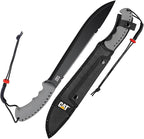 CAT Machete 21-Inch Blade with Shoulder Strap Sheath, Inch, 3CR13 Stainless Steel Blade Knife, Cut Brush Clearing, Hiking, Camping, Gardening - Black 980691ECT