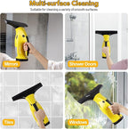 Rechargeable Window Vac, Electric Window Vacuum Squeegee, with 11 in. and 6.7 in. Squeegee Blades, Cordless Window Vacuum Cleaner Set for Cleaning Windows, Shower Doors, Mirrors, Tiles