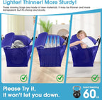 BlissTotes 10 Pack Moving Bags with Clear Window, Storage Bags with Strong Carrying Handles & Zippers,Large Packing Bags for Saving Space, Alternative to Moving Boxes(Blue,24 Gallon)