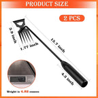 Weed Puller Tool Garden Weed Pulling Tool, 4-Tine Manganese Steel Weeder Tool - Black Coated Forged Portable Garden Hand Weeder for Farm, Orchard & Garden (2Pack)