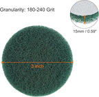HARFINGTON 6pcs Drill Power Brush 3 inch Tile Scrubber Scouring Pads 180-240 Grit for Bathroom Kitchen Household Cleaning