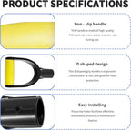ID 1.26" Yellow & Black Shovel D-Shaped Grip Handle,PVC Shovel D Straight Grip Handle,Plastic Spade Replacement Snow Removal Garden Accessorie Backyard Digging,7.6×4.13-in(H*T)