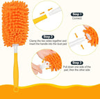 Microfiber Duster for Cleaning - 1 Handle & 8 Washable Refills, 360° Dust Cleaner for Home, Furniture, Ceiling Fans, Cobwebs – Dry & Wet Use, Eco-Friendly Alternative to Disposable Dusters
