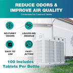 100 Tablets A/C Drain Line Cleaner - A/C Drain Line Tablets - Condensate Pan Treatment Tablets, No-Residue, Water-Soluble, Fast-Acting Pan Treatment, for Window Units, Mini-Splits, Dehumidifiers
