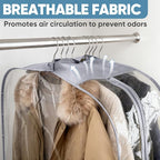 BALEINE 48'' Clear Garment Bags, 10.5'' Wide PEVA Suit Bag for Closet Clothes Dresses Suit Coats Storage (Clear, 3PK)