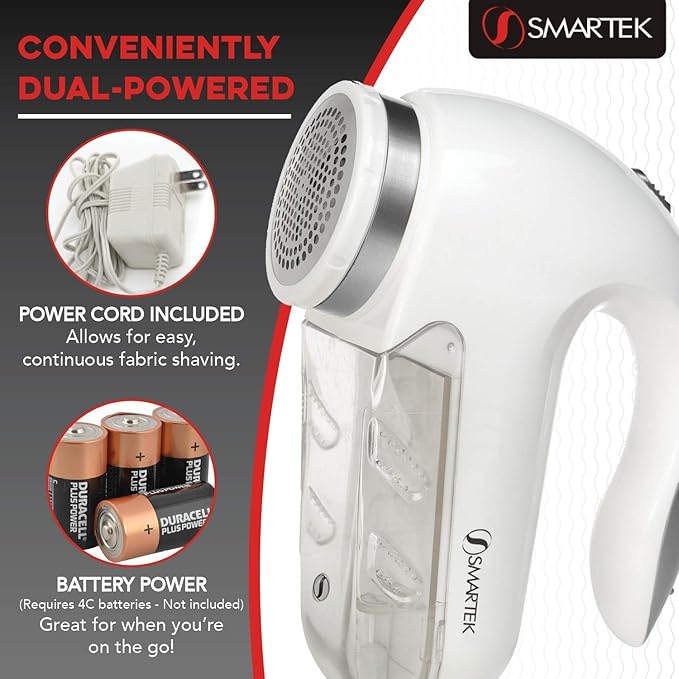 Smartek Fabric Shaver Fuzz Remover, Electric Lint Remover for Clothes, Sweater Shaver to Remove Pilling, Couch Cleaner
