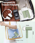 Handheld Steamer for Clothes, 1200W Foldable Travel Steamer, 20 Sec Preheat Garments Wrinkle Remover, 120V Portable Hand Iron with 150ml Water Tank, Clothes Steamer for Home Travel-Green