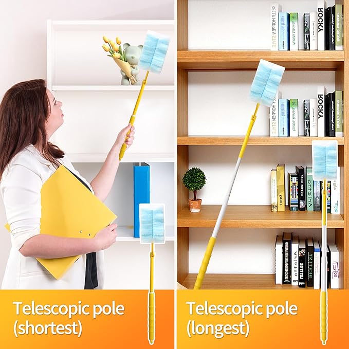 30 Count Electrostatic Duster Refills Compatible with Swiffer Duster,Multi-Surface Dusting Refills,Microfibre Dusters for Cleaning with 1Pcs Retractable Handle,Unscented