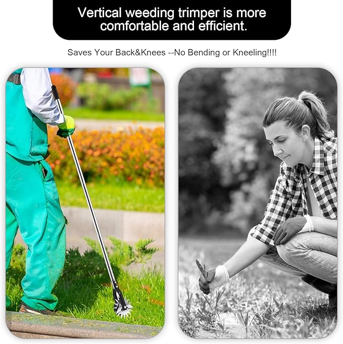 Longzhuo Wheel Rotary Edger, Wheel Lawn Edger, Manual Edger Lawn Tool with Stainless Steel Handle, Garden Edger Lawn Tool for Garden Yard