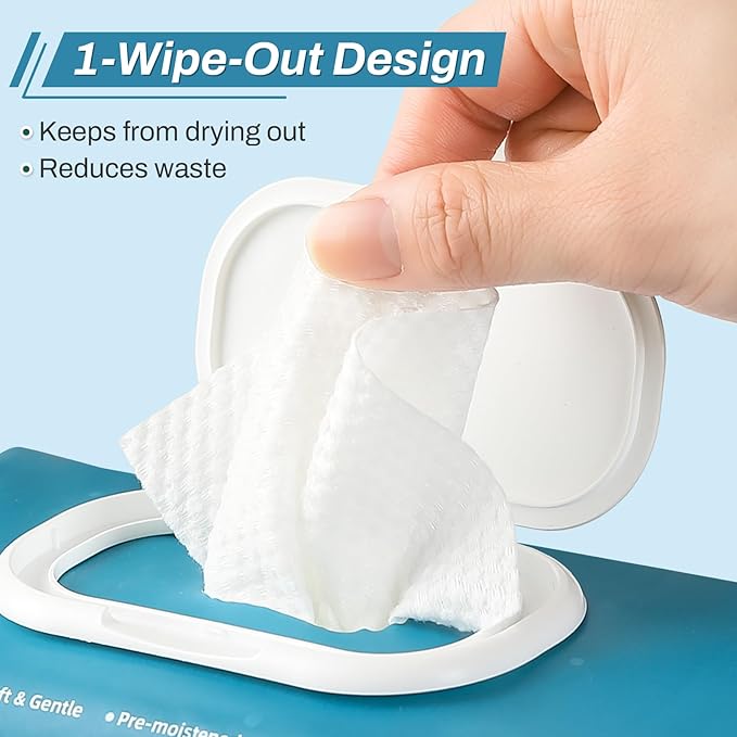 720 Count (12 Packs of 60) Wipes for Adults, 8" x 12" Extra Large for Incontinence & Cleansing, Disposable Body Shower & Bath Wipes for Elderly Bathing No-Rinse - Vitamin E & Aloe