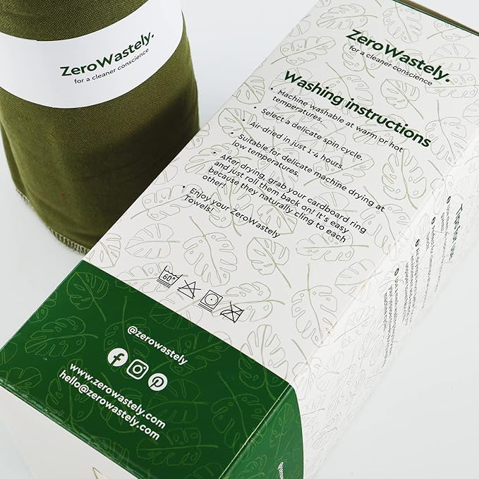 Reusable Paper Towels - Value Pack of 24 Paperless Paper Towels! - 100% Cotton, Super Soft, Absorbent, Washable and Made To Last