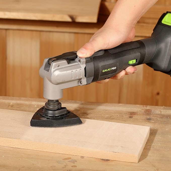 GALAX PRO Power Oscillating Tool, Cordless Oscillating Multi Tool 20V Lithium Ion with 2.0Ah Battery and Charger, 3pcs Blade and 10pcs Sanding Papers for Sanding, Grinding