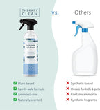 Therapy Clean Window & Glass Cleaner 24 oz. (3-Pack) – Streak-Free, Ammonia-Free Mirror, Shower & Car Window Cleaner Spray for Indoor & Outdoor Use – Natural Vinegar Formula