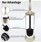 Satin Matte Gold Toilet Bowl Brush with Holder, Durable Bathroom Cleaning Tool, Modern Design for Easy Toilet Maintenance, Bathroom Cleaner Brush for Efficient Cleaning and Hygiene