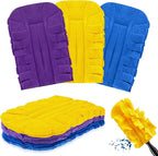 Zubebe 3 Pcs Duster Refill Reusable Fleece Duster Refills Feather Flat Dusters Multi Surface Washable Cleaning Pads Tools for Home, Blinds, Car, Pet, Furniture, Fans (Yellow,Blue,Purple)