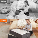Lifewit 95L 2 Pack Under Bed Storage Containers, Large Capacity Blanket Storage Bags with Reinforced Handle, Organization and Storage for Comforters, Sheets, Clothes, Bedroom, College Dorm, Grey