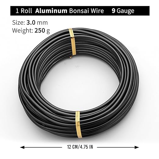 Black-3.0-Anodized Aluminum Bonsai Training Wire 250g Large Roll,Many Size to Choose,KSVZS Bendable Metal Wire for Crafts,Sculpting,Armature and Daily Use,Necessities for Family