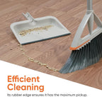 Superio Clip-On Dustpan with Rubber Lip - 10-inch Wide Durable Plastic Dust Pan with Comfort Grip Handle, White, 2-Pack