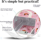 iknoe Insulated Lunch Bag for Women, 9L Sturdy Wide-Open Foldable & Portable Lunch Tote with Interior Pockets, Water-resistant Thermal Lunch Cooler for Adults Picnic Beach-Pink Butterfly