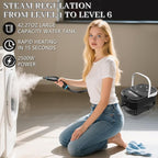Steam Cleaner, Steamer for Cleaning, 2500W Pressurized Steam Cleaner with 12 Attachments, Portable Steamer Cleaner for Home Car Kitchen Bathroom Furniture Tile Grout (White)