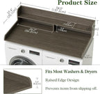 2-Tier Washer Dryer Countertop, Laundry Room Organization and Storage, 27.6" x 54" Wood Laundry Countertop for Washer and Dryer, Gray
