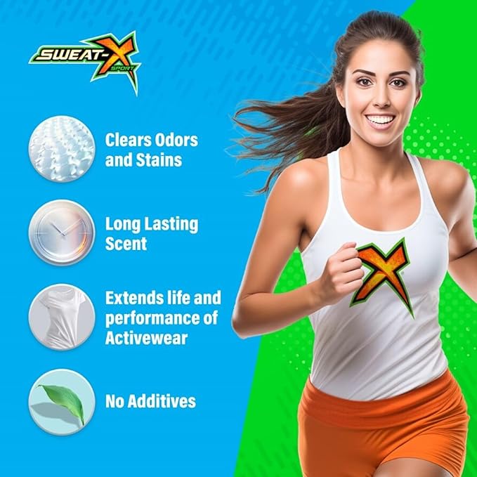Sweat X Max Odor Defense Laundry Detergent – Remove the Worst Odors & Toughest Stains – High Performance Sports Wash for Training Gear & All Fabric Types – 45 Loads – 1 Pack