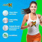 Sweat X Original Max Odor Defense Laundry Detergent – Remove the Worst Odors & Toughest Stains – High Performance Sports Wash for Training Gear & All Fabric Types – 45 Loads/Bottle – 4 Pack