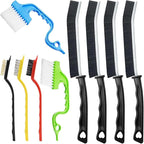 Cleaning Brush, 9 Pcs Hard Bristle Crevice Cleaning Brush Set for Kitchen Bathroom Toilet Grout Bottle Gap Window Tracks, Multifunctional Home Essentials Scrub Cleaning Tools