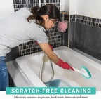 Baderke 4 Pcs Tub Tile Scrubber Cleaning Brush Pads (Without Handle) Compatible with Qaestfy Non-Scratch Scouring Pads Scrub Brush for Shower Bathroom Buildup Toilet Wall Floor(Green)