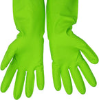3 Pairs Rubber Cleaning Gloves Latex Free Dishwashing Gloves - 13" Reusable Nitrile Gloves Medium, Green+Pink+Orange