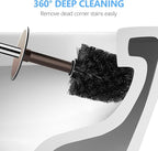 SetSail Toilet Brush, Compact Size Toilet Bowl Brush and Holder Toilet Brushes for Bathroom with Stainless Steel Handle Toilet Cleaner Brush with Durable Scrubbing Bristles, 2 Packs, Brown
