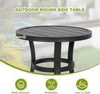 NUU GARDEN 3 Piece Outdoor Bistro Set, 2 Patio Chairs and 20" Round Bistro Table, Textilene Fabric, Powder-Coated Iron Frame, for Patio, Deck, Garden, Backyard, Black and Brown