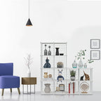 HUBSON Wire Cube Storage Organizer, Book/Toy/Craft/Potted Plants and petCloset Organizers and Storage Shelves, 20-Cube Freely Combinable Metal Grids Storage Shelf,White Plus Iron