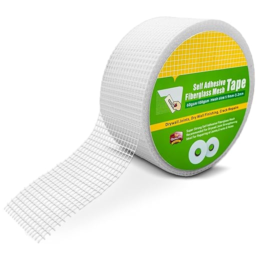 Drywall Joint Tape, Fiberglass Mesh Self-Adhesive Tape for Drywall Repair, 2" x 100 FT Drywall Joint Tape for Sheetrock Crack and Seam Patch Repair