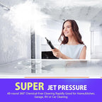 VeRosky Handheld Steam Cleaner, Pressurized Multi-Surface Steam Cleaner for Home Use with 10pcs Tools and Safety Lock to Remove Grime, Grease, Steamer for Cleaning Floor, Upholstery, Grout and Car