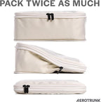 Compression Packing Cubes for Travel - Luggage Organizer Bags - Double Zipper Packing Cubes for Suitcases (6-Pack, Beige)