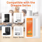 Orange Floor Cleaning Solution Compatible with Dreame Wet & Dry Vacuum and Robot, Residue & Streak Free,Suitable for All Robot Vacuum Cleaners and Wireless Wet Dry Dual-Use Vacuum Cleaners