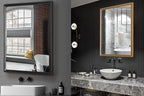 Aluminum Bathroom Medicine Cabinet with Farmhouse Black Framed 16x26 Inches Recess or Surface Mount Mirror Cabinet for Bathroom Toilet Kitchen