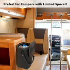 Mountable Kitchen Compost Bin for Counter Top or Under Sink, Hanging Trash Can with Lid for |Cupboard|Bathroom|Bedroom|Office|Camping, Indoor Compost Bucket, 2 Gallon Black