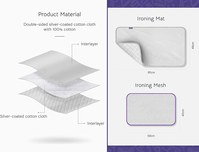 The Quilted Bear Mini Iron, Rest & Ironing Mat - Lightweight Mini Steam Iron with Hard Shell Travel Case, Rest & Ironing Mat - Travel Essentials for Wrinkle Free Travel & Effortless Quilting (Black)