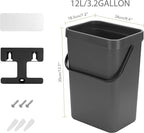 stonespace Under Sink Trash Can，Kitchen Compost Bin, Diaper Pail, 3.2 Gallon/12L Hanging Garbage Can for Baby Crib/Bathroom/Cupboard, Plastic Food Waste Bin,1 Pack Black